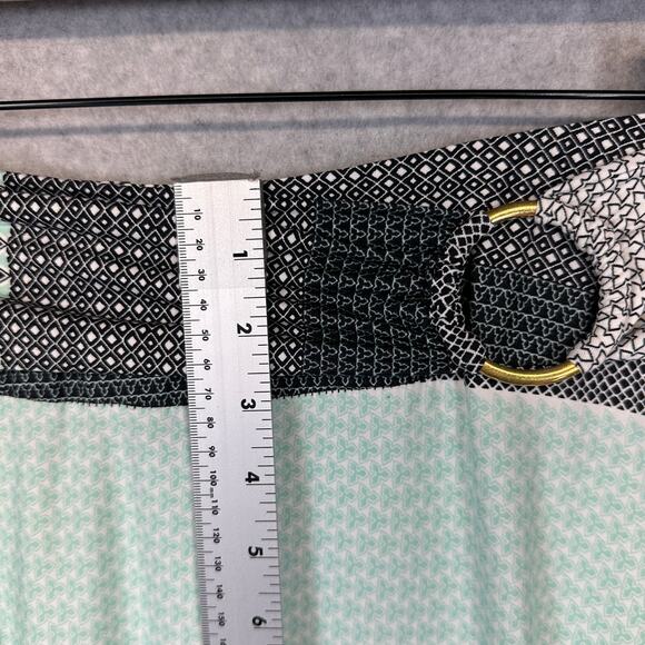 Robert Louis Skirt Womens Medium Green Multi Geometric Print Maxi Boho Belted - Picture 6 of 7